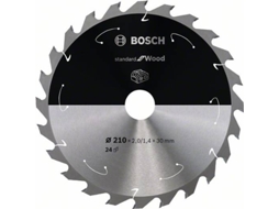 Disco de Serra Circular BOSCH Standard para Madeira Para Serras a Bateria 210x1.7/1.2x30 T24 para Serras Bancada