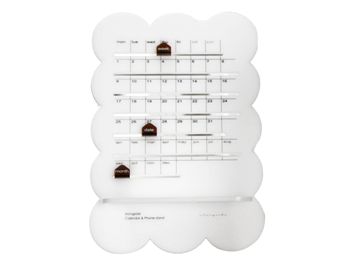 Baok-calendário Perpétuo De Mesa Mensal Multifuncional Diy De Acrílico Transparente Com Adesivos Animados E Bordos Florais