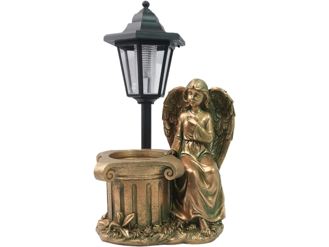 Estátua de Anjo com Vaso de Plantas SFUSHOS