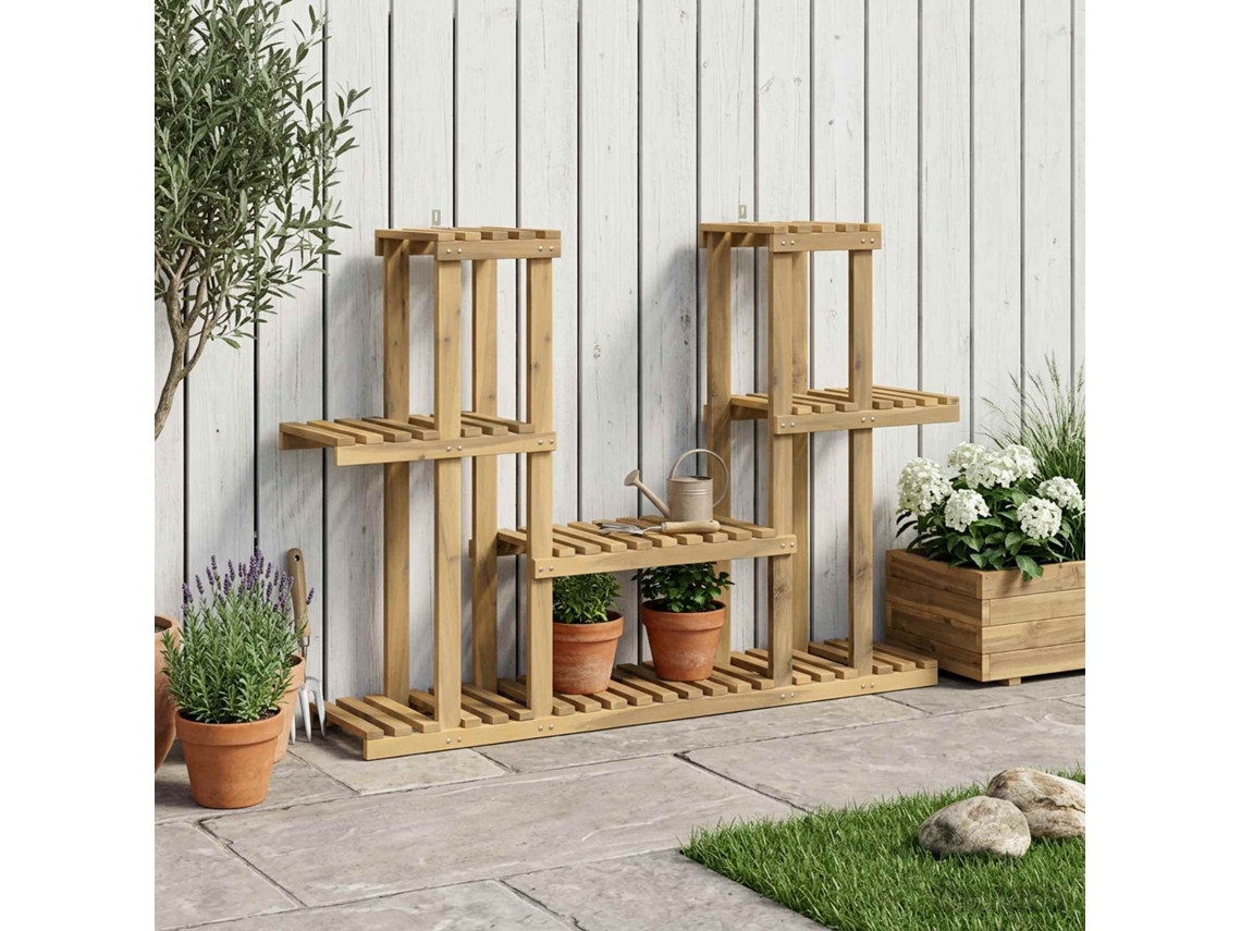 Vidaxl Suporte Para Plantas Branco 123 X 25 X 78,5 Cm
