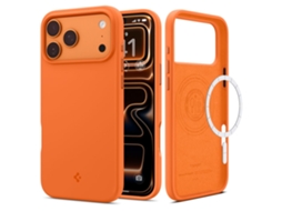 Capa De Silicone Spigen Fit Magsafe Para Iphone 17 Pro Max, Proteção Na Cor Laranja Cósmica