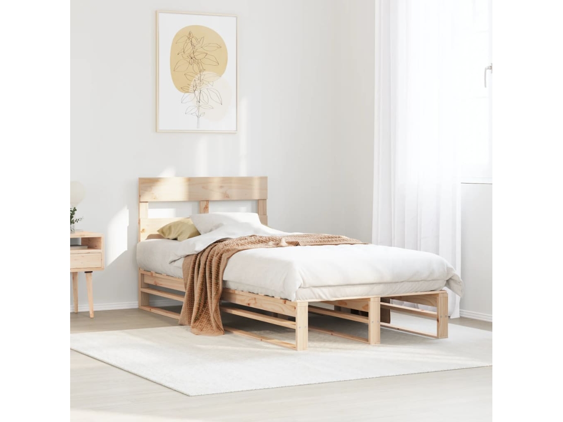 Vidaxl Cama Sem Colchão 90x190 Cm Madeira De Pinho Maciça