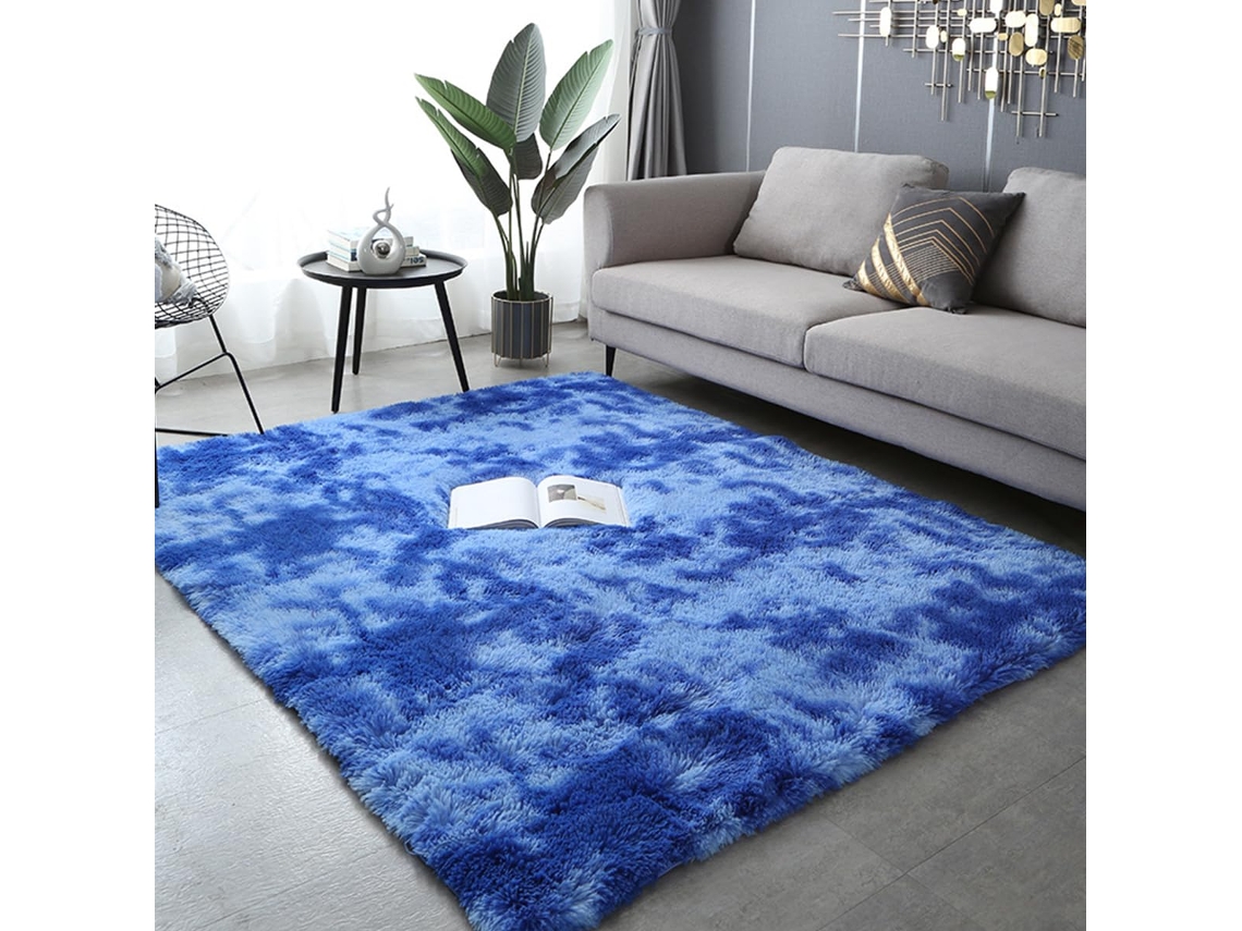 Tapete Ehstmind Pelúcia Tie Dye Moderno Lavável Antiderrapante Quarto Multicor (100x50x50cm)