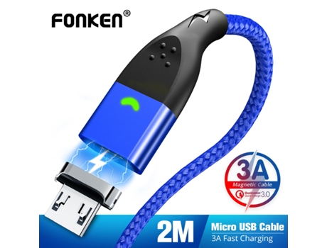 Cabo Micro Usb Magnético Ímã Usb Tipo C Cabo De Carregamento De Telefone 3a Cabo De Carregador Rápido Móvel Para Iphone Fonken