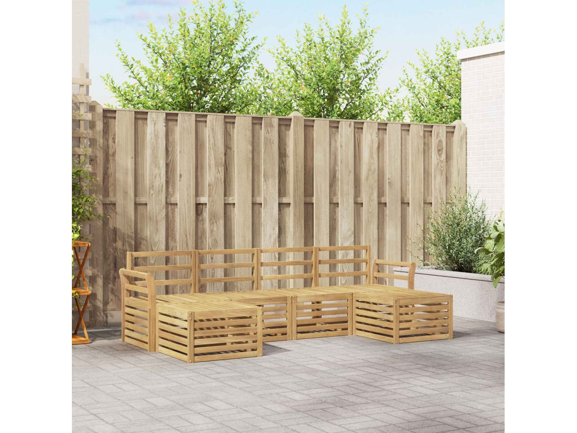 Vidaxl Conjunto De Sofás Para Exterior 6 Pcs Branco