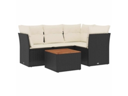 Garden Sofa Set, Garden Sofa Sets Vidaxl Preto Rattan / Vime (n/a)