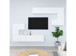 Vidaxl Móvel P/ Tv De Montagem Na Parede Madeira Processada Branco
