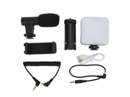 Professional Smartphone Vlog Shooting Kits With With Tripod Fill Light Mic For Camera Recording LAXISCREED