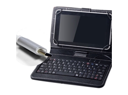 Aetheria capa de Teclado com Fio Couro Falso Portátil Protetora para Tablet 10.1 Polegadas Android Type C