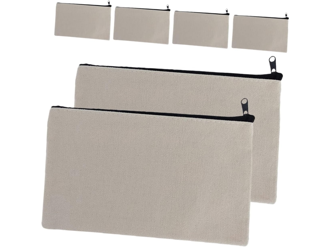 Estojo de Lona com 6 Peças, Bolsa para Guardar Canetas, Acessório de Papelaria Prático e Portátil CHABERLU