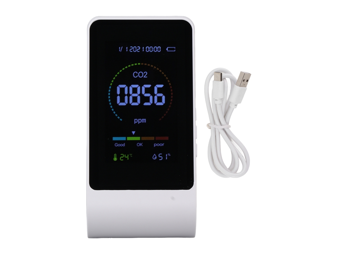 Detector de CO2 portátil Primerox com tela colorida