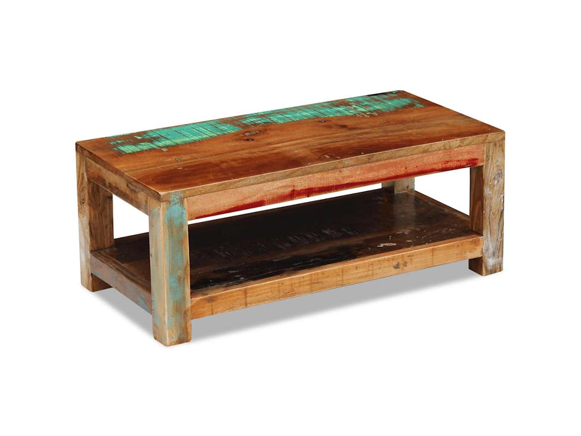 Vidaxl Mesa De Centro 90x45x35 Cm Madeira Reciclada Maciça