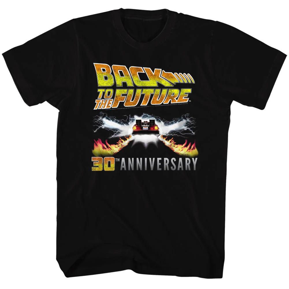 Unisex Adult T-shirt Rockinstone Back To The Future Movie 30th Anniversary Black Sizel