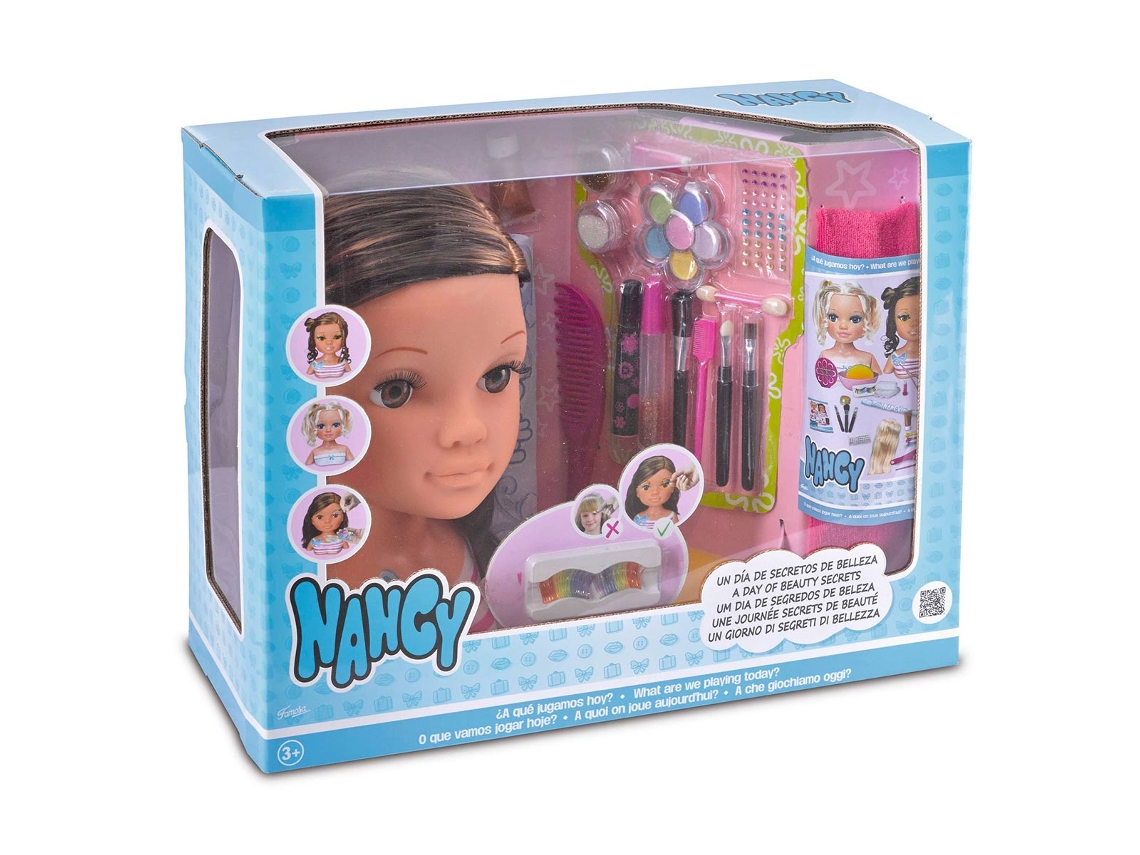 Boneca Busto Nancy Hair Faz Penteados E Maquiagem -supertoys