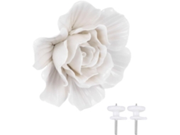 Enfeite Parede Cerâmica Branca Única Formato Interno Externo Quartos Entradas Design Elegante Gancho Peça Rosa GOKOCO