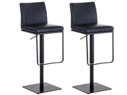 Conjunto de 2 bancos de bar em pele Panamá preto/preto CLP