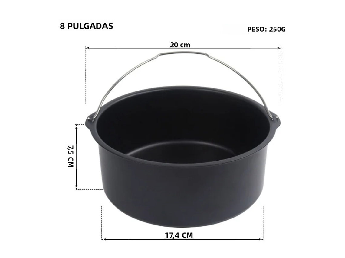 Assadeira Redonda Antiderrapante , Acessório de Cozinha, Ideal para Bares. MDUG (20 Cm)