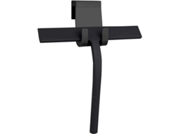 Raspador De Chuveiro Com Lâmina De Silicone Para Casa De Banho/cozinha/janela/espelho/porta/azulejo, 22, 9 Cm, Com Gancho, Preto