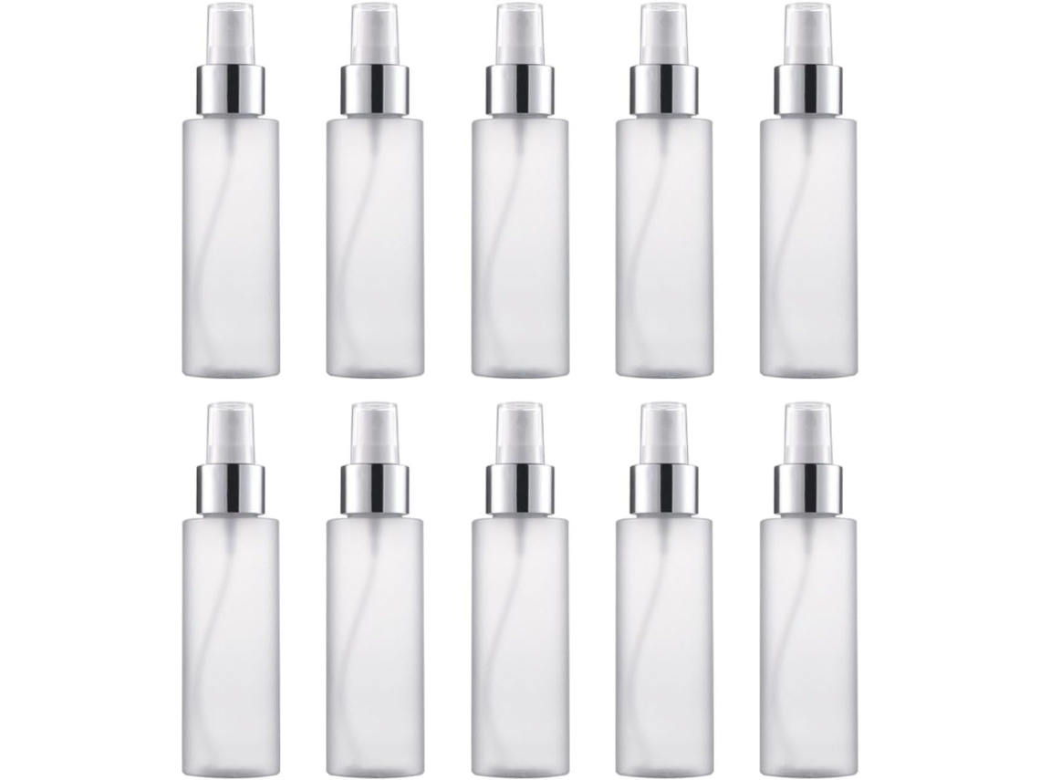 Conjunto De 10 Frascos De Spray Portáteis De Plástico Branco