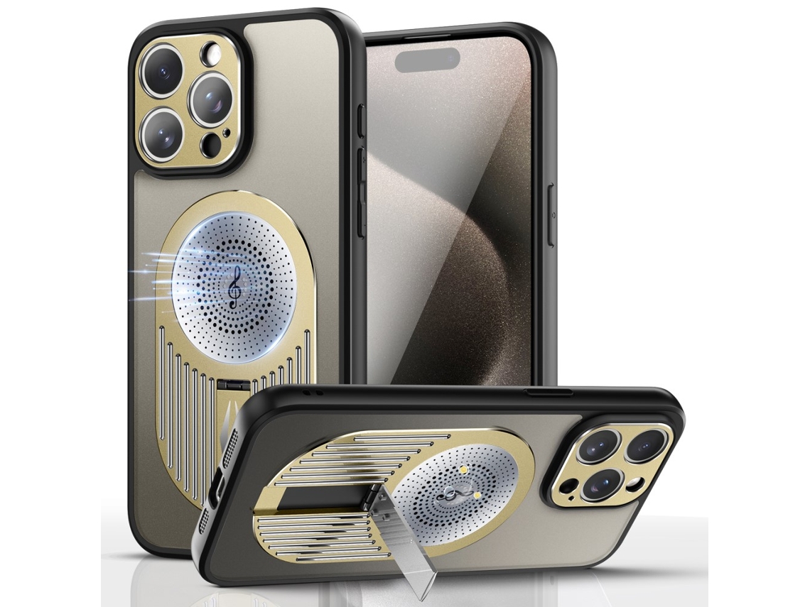 Suporte Casa Dissipação Calor Para Iphone 14 Pro Silicone Dourado