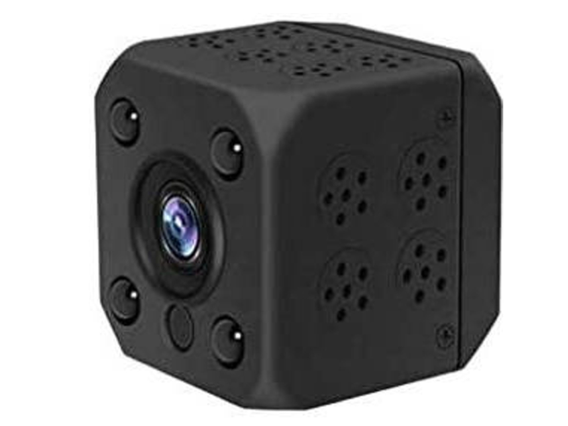 Mini câmera espiã oculta 1080P com visão noturna e detecção de movimento para casa, escritório, apartamento e carro (preto)