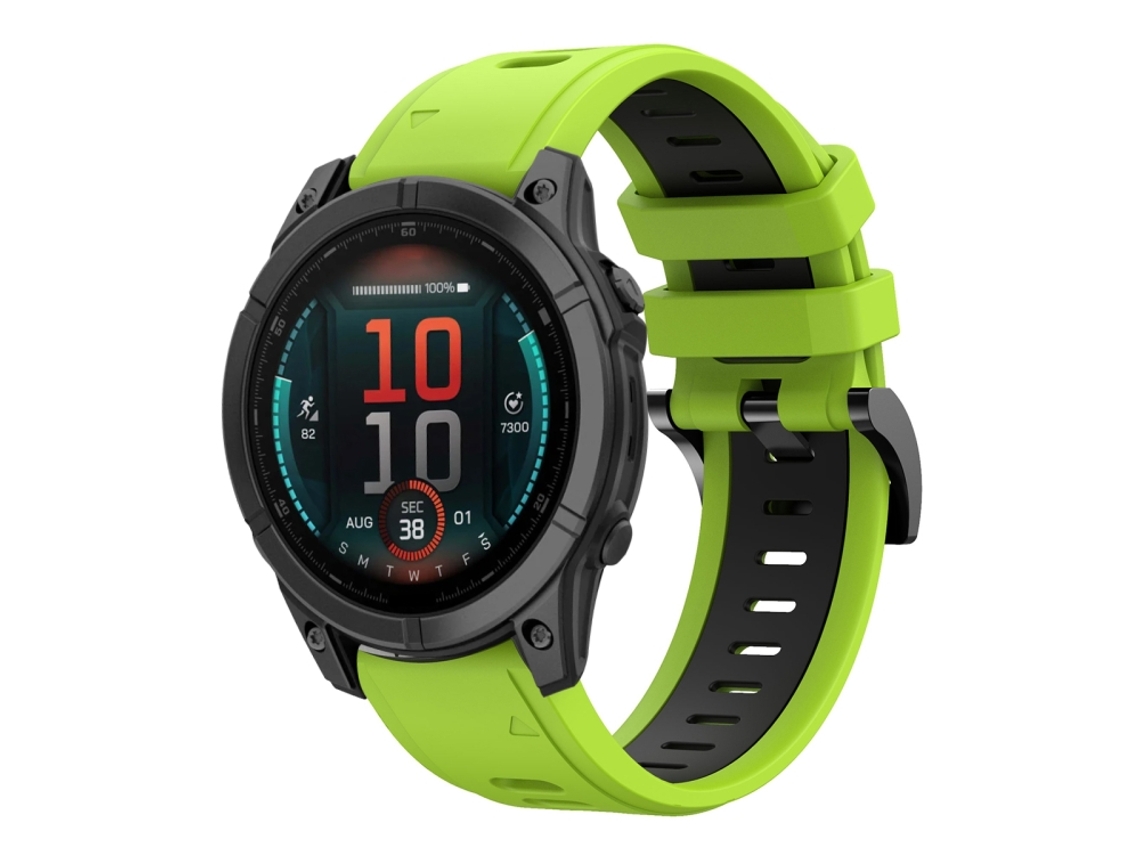 Bracelete para Garmin Fenix e Silicone XIAOMOYU em Duas Cores (22mm) Lime + Preto