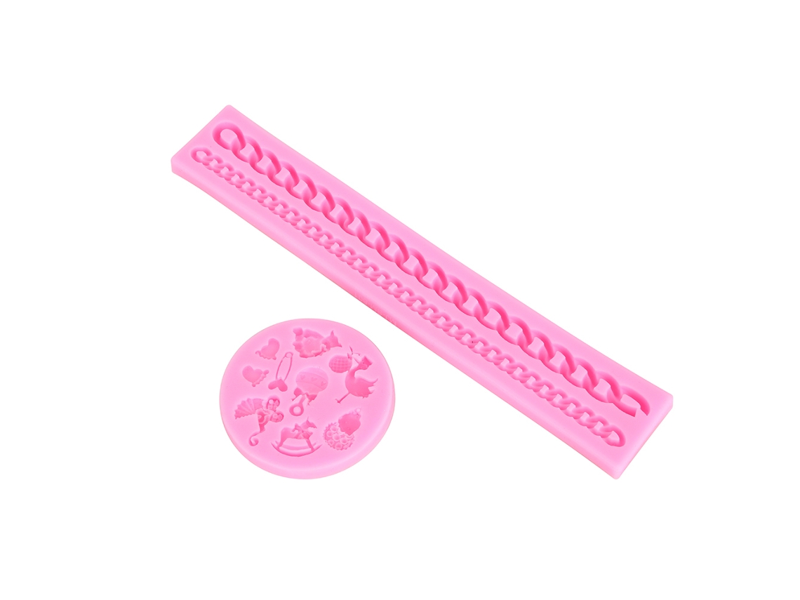 VYLARA Forma de bolo de silicone de grau alimentício com formatos de bebê, urso, patas e pássaros para sabonete, velas e doces.