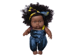 Boneca Africana 8 Polegadas Boneca Bebê Lifelike para Crianças Brinquedo Presente de Aniversário S/MARCA