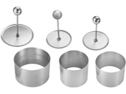 Conjunto De 3 Formas Redondas De Aço Inoxidável Para Arroz, Onigiri