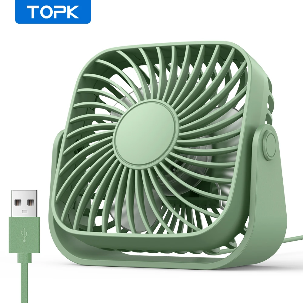(verde) Ventilador De Mesa Portátil Usb De 4 Polegadas