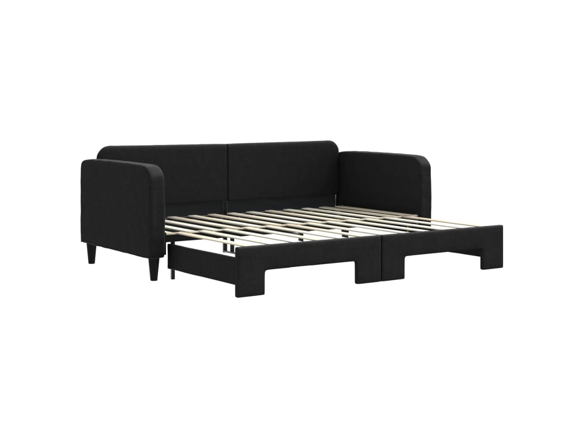 Daybed With Trundle, Daybeds With Trundles Vidaxl Preto Tecido (90 X 200 Cm)