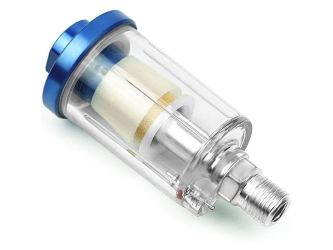 Separador De Água Para Ar Comprimido 1/4'', Filtro Mini Compressor Com Válvula De Purga E Copo Transparente