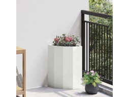 Vidaxl Vaso De Canto Branco 30 X 30 X 50 Cm Aço