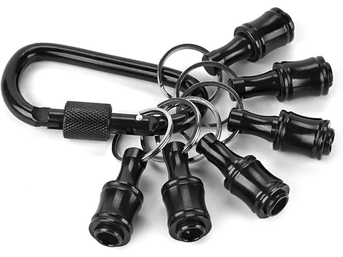 Conjunto De 6 Chaves Com Argolas Para Chaveiro, Adaptadores Porcas E