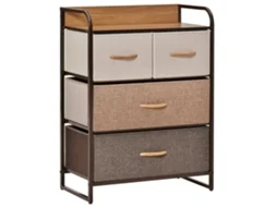 Cômoda com 4 cestos removíveis e dobráveis, base elevada, 58x29x78,5 cm, multicolorida PRIME KANG
