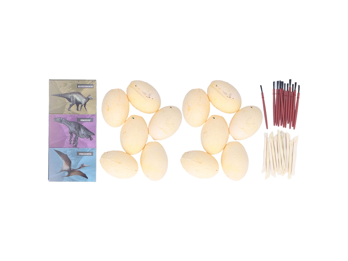 Mali kit de Escavação de Ovos de Dinossauro Argila Diy Brinquedo Arqueológico para Crianças com 12 Ovos e Ferramentas