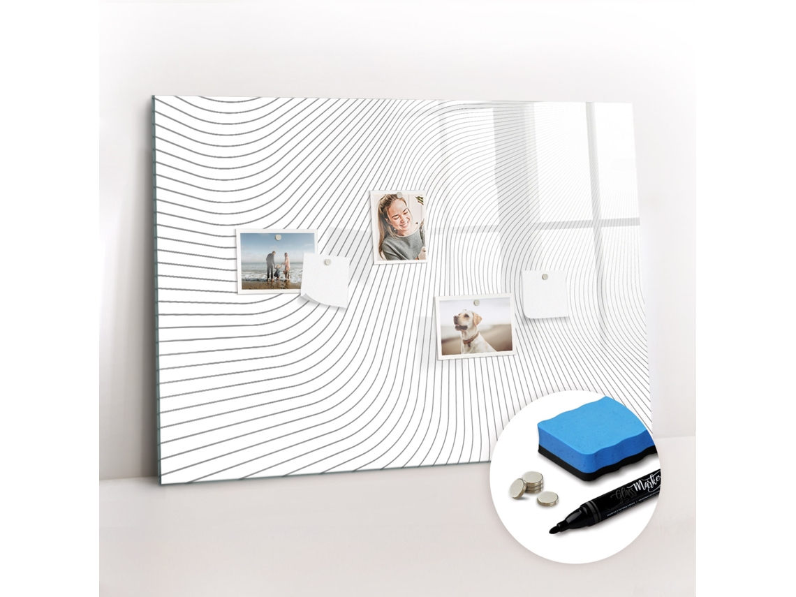 Quadro Magnético Decorativo Abstração De Linhas Para O Escritório Espelharte (100x70 Cm)