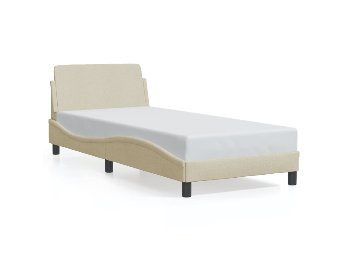 Bed Frame, Bed Frames Vidaxl Creme Tecido (80 X 200 Cm)