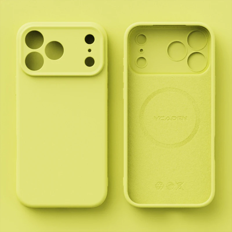 (amarelo 16) Capa De Celular Original Em Silicone Líquido Magnético, Compatível Com Carregamento Sem Fio.