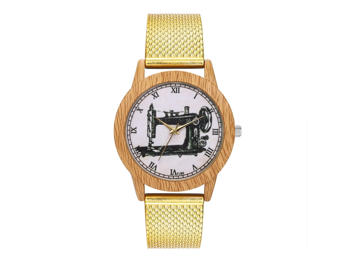 Relógio de pulso Zhoulianfa unissex com mecanismo de quartzo e pulseira de silicone simples e elegante (dourado)