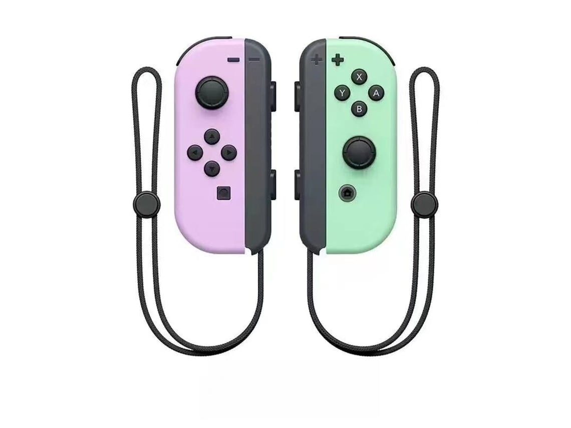 Comandos Joy-con Rosa E Verde Não Originais Compatíveis Com Nintendo Switch - Par De Controladores Com Alças