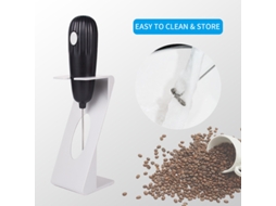 Espumador De Leite Manual Para Café À Prova Balas Com Batedor Aço Inoxidável (preto)