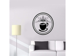 Tasse À Café Motif Stickers Muraux Cuisine Stickers Muraux Amovible Art Mural Café Salon Décoration Murale Papier Peint 57x57 Cm