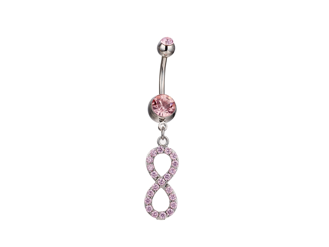 Anel De Umbigo Estiloso Brilhante Com Zircão