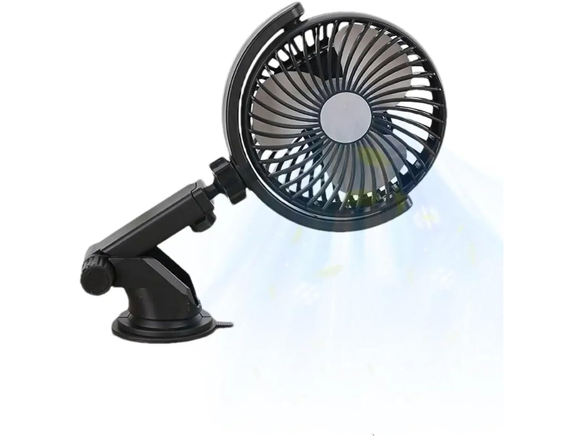 Ventilador Silencioso Para Carro Com Ventosa, Circulador De Ar Com Rotação 360° B