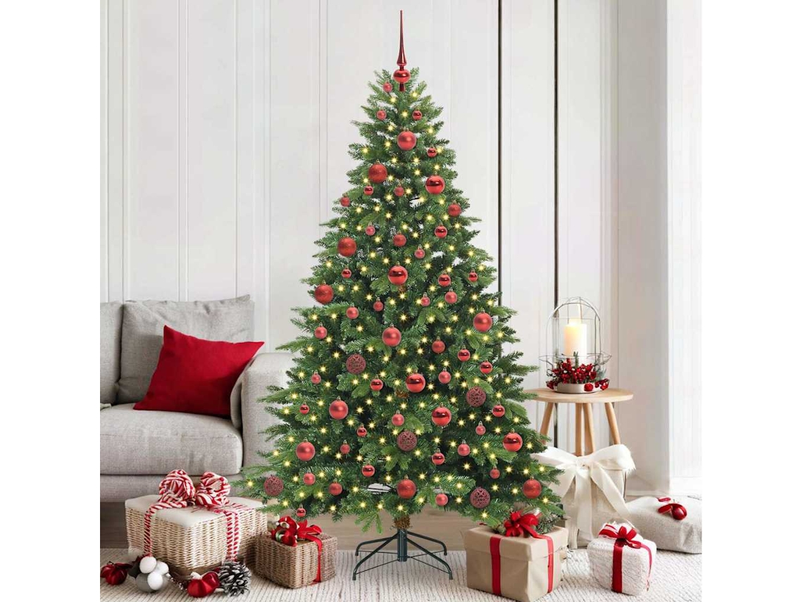 Vidaxl Árvore De Natal Artificial Com 300 Leds Verde 180 Cm Pe E Pvc