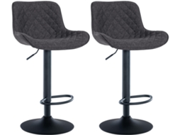 Conjunto de 2 bancos de bar Minosa preto/tecido CLP
