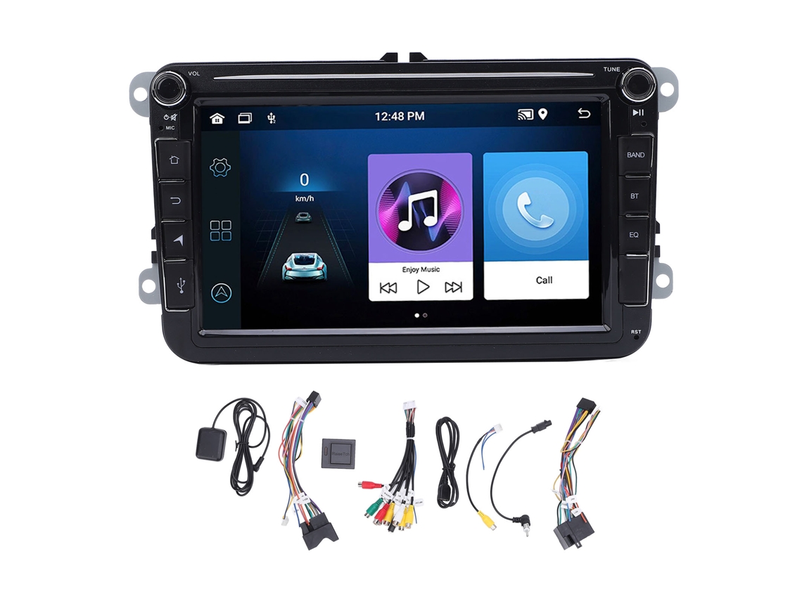 Estéreo Carro Mp5 8 Polegadas 2gb+64gb Com Tela Tática E Bluetooth Para Android Auto