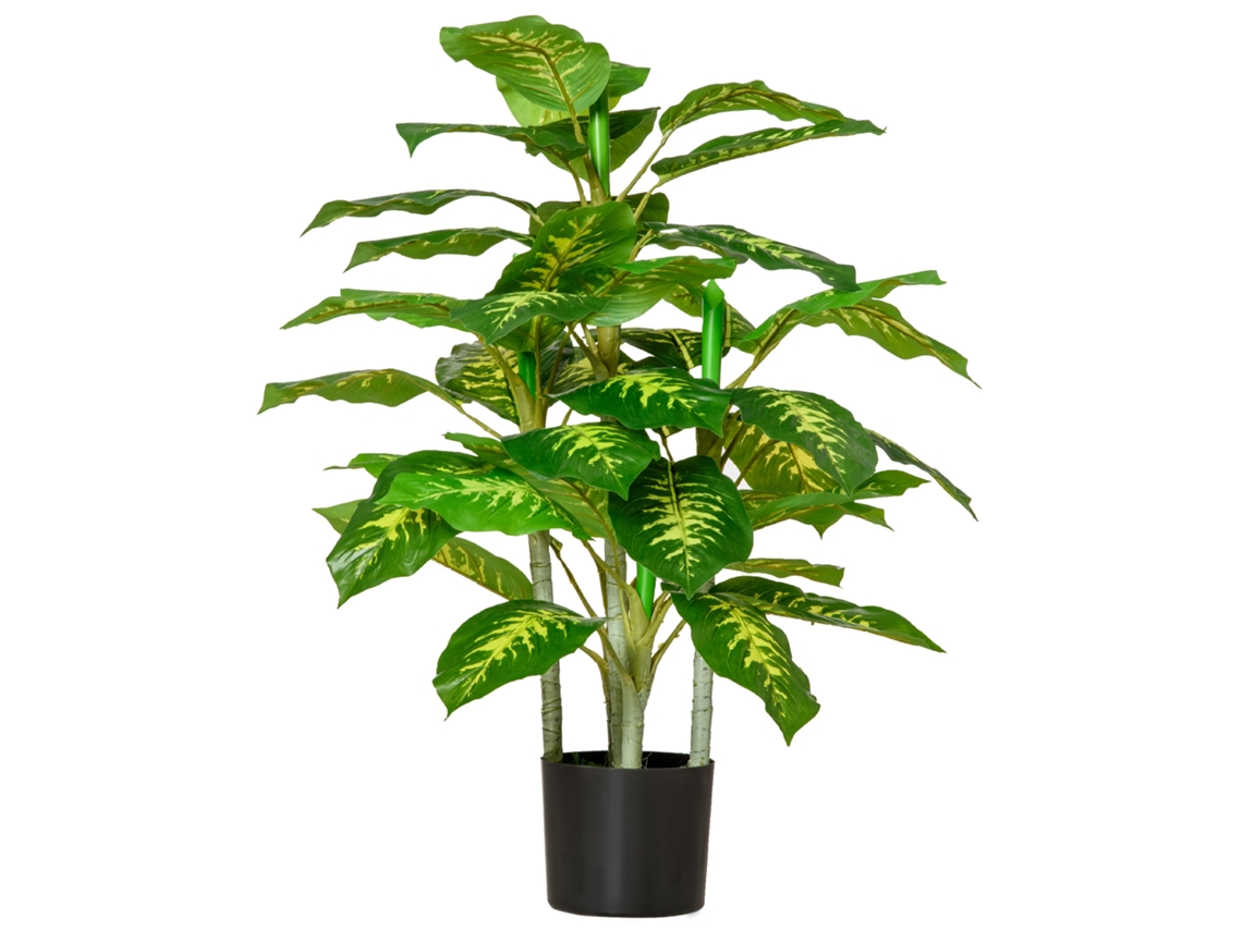Planta Artificial Calathea (95 Cm, Vaso Cimento, Interior)