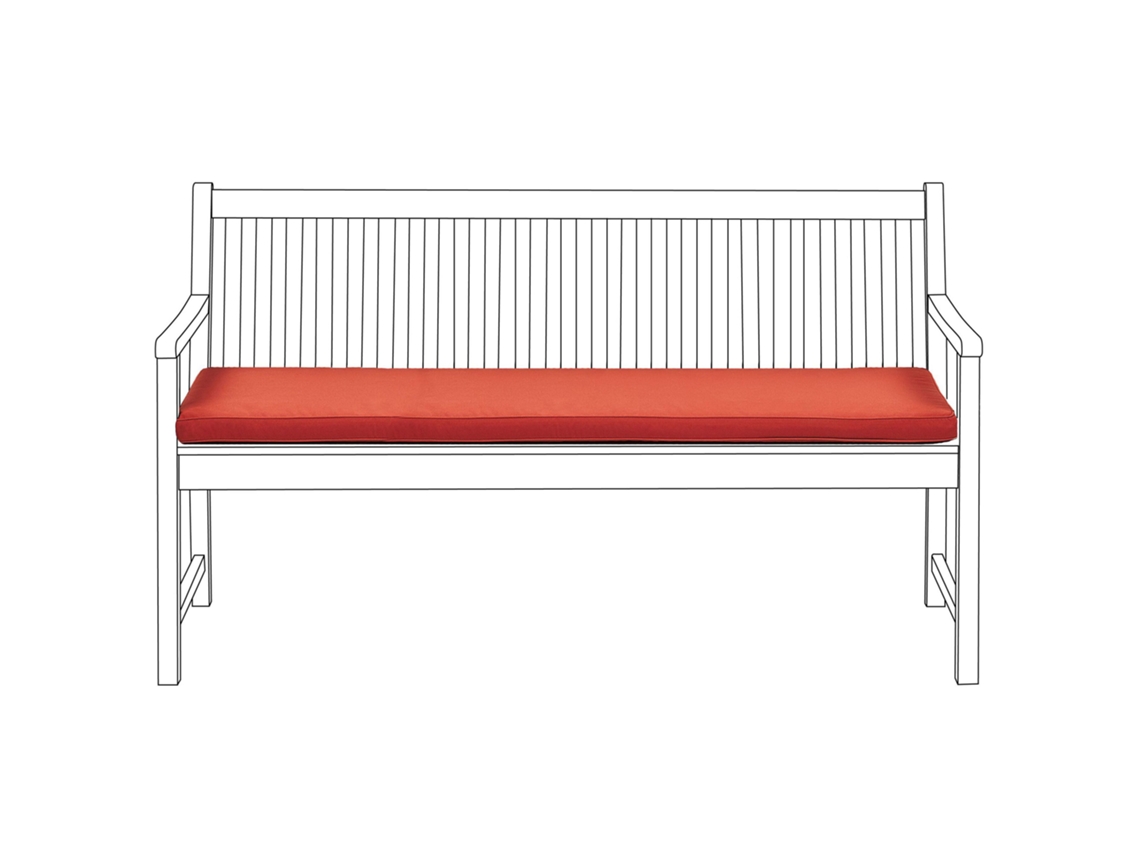 Almofada Para Banco De Assento Vivara 152 X 54 Cm Vermelho Escuro